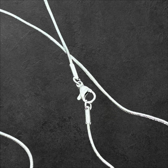 *Handmade Glittery Glass Pendant 18” Stainless Steel Necklace - Picture 7 of 8